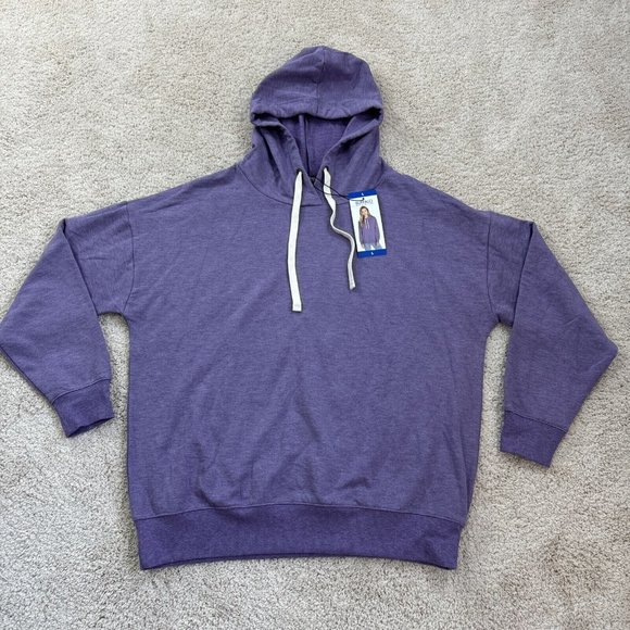 Buffalo Women Super Soft Pullover Hoodie L Regular Purple Pockets NWT - Picture 1 of 9